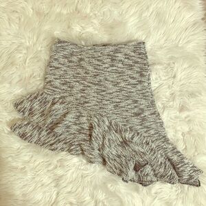 Zara‎ Basic Asymmetrical Gray Knit Skirt Small